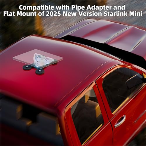link Mini Car Magnetic Mount, Starlink Mini Magnetic Roof Mount for Truck, Boat, Car Roof, RV Mounting Kit Sleek and Campact Stainless Steel Base