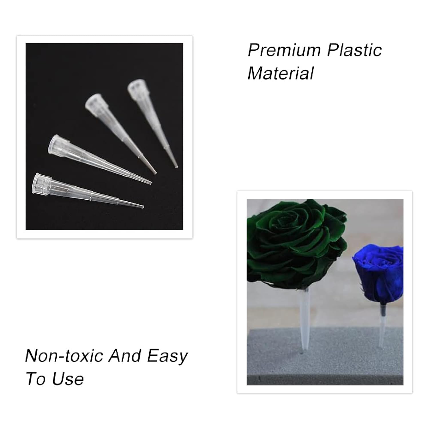 30 Pcs Flower Tubes Transparent Plastic Flower Posy Picks Pointed End Flowers Arrangement Holders For Cake Decoration Flower Arrangement
