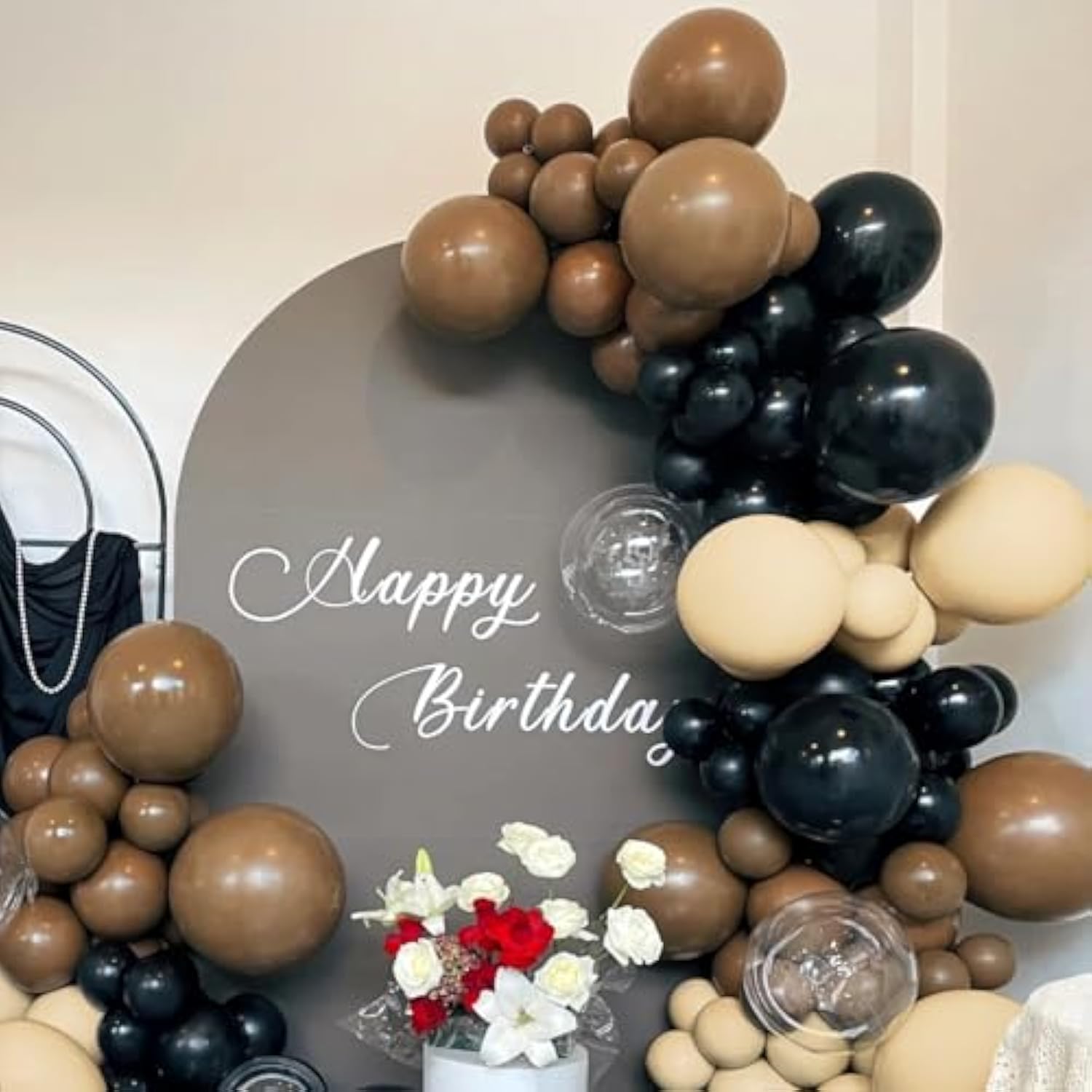 Brown/Black/Nude Balloon Garland Kit - 160Pcs Multi-Size Decor
