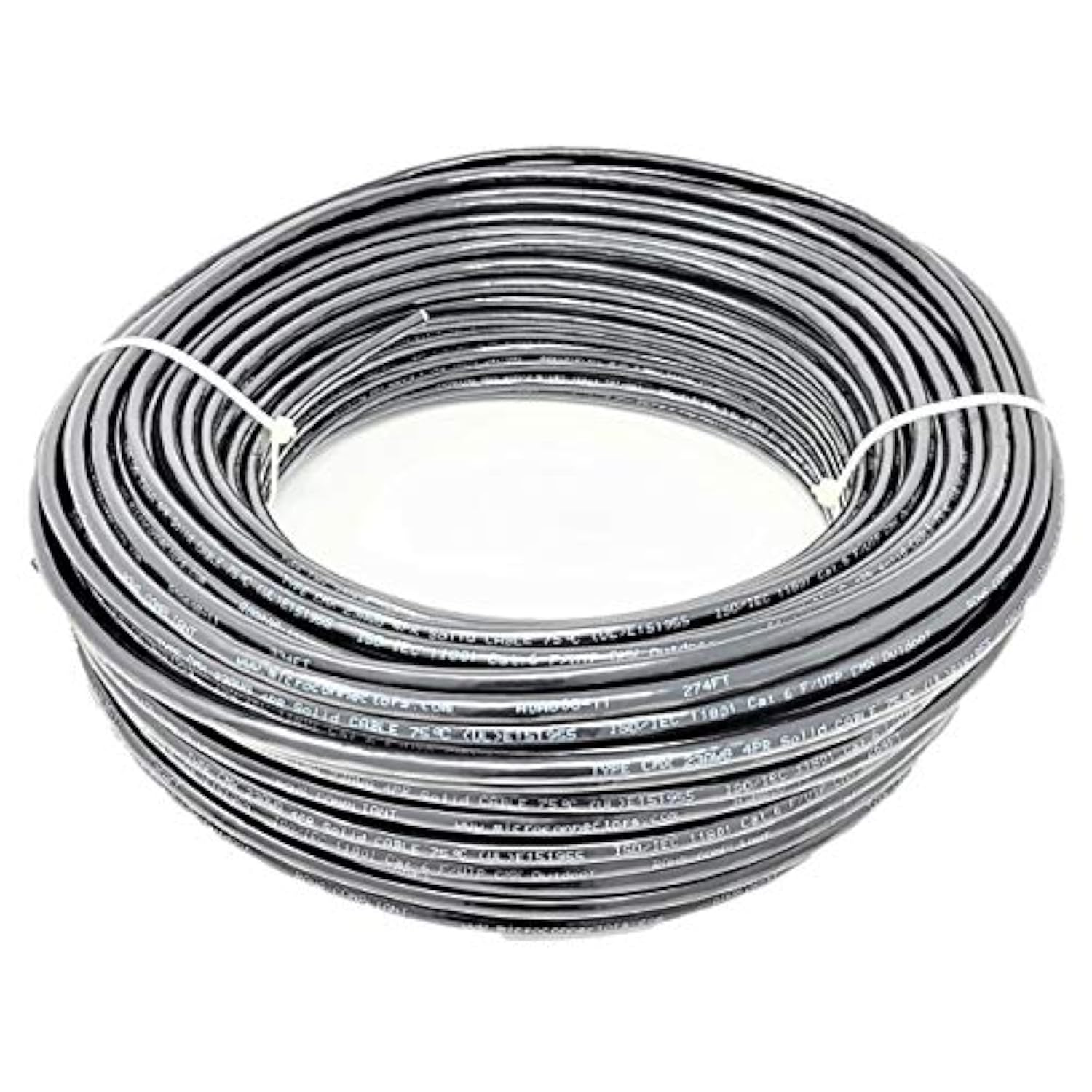 MICRO CONNECTORS 250 Feet Cat6 Solid (STP) Outdoor Bulk Ethernet 23AWG Cable (