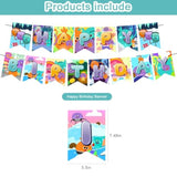 The Bumble Nums Birthday Party Decoration - Super Simple Songs Include Kids Cartoon Anime Birthday Banner, Cake Topper, Latex Balloons For Party Supplies