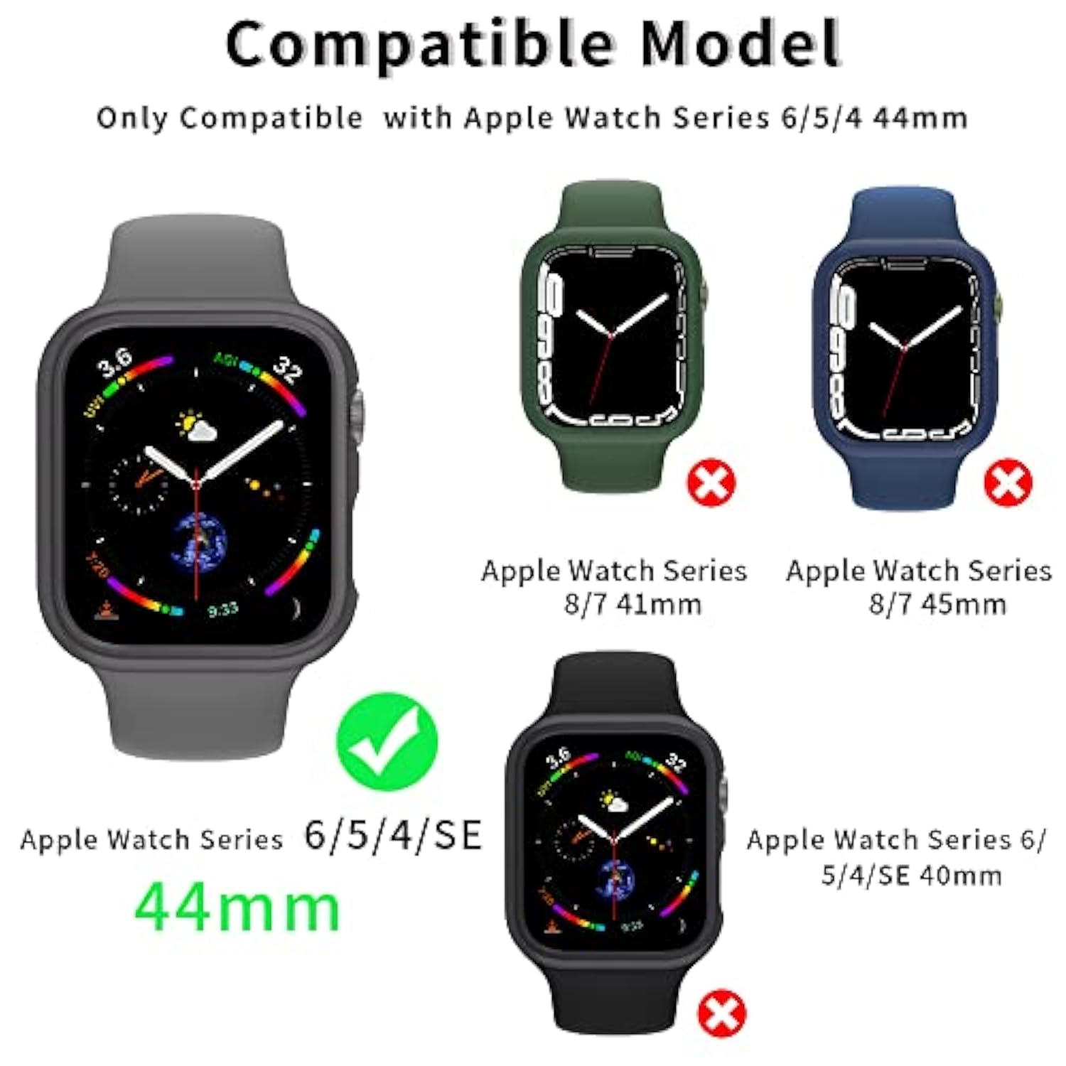 12 Pcs Hard Pc Case Compatible For Apple Watch Series Se (2022) 6/5/4/Se 44Mm With Tempered Glass Screen Protector, All Around Protector Bumper Frame Cover For Iwatch Smartwatch