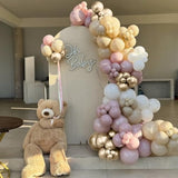 Dusty Pink Beige Balloons, 60 Pcs 12 Inch Pink Sand White Balloons, Metallic Gold Nude Cream Balloon For Girls Women Birthday Pastel Bridal Shower Boho Wedding Baby Shower Engagement Party Decoration