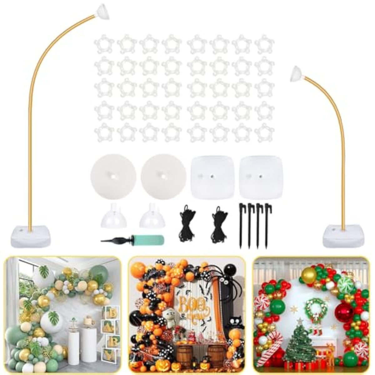 Balloon Arch Kit with Gold Frame Stand: Wedding, Birthday, Baby Shower