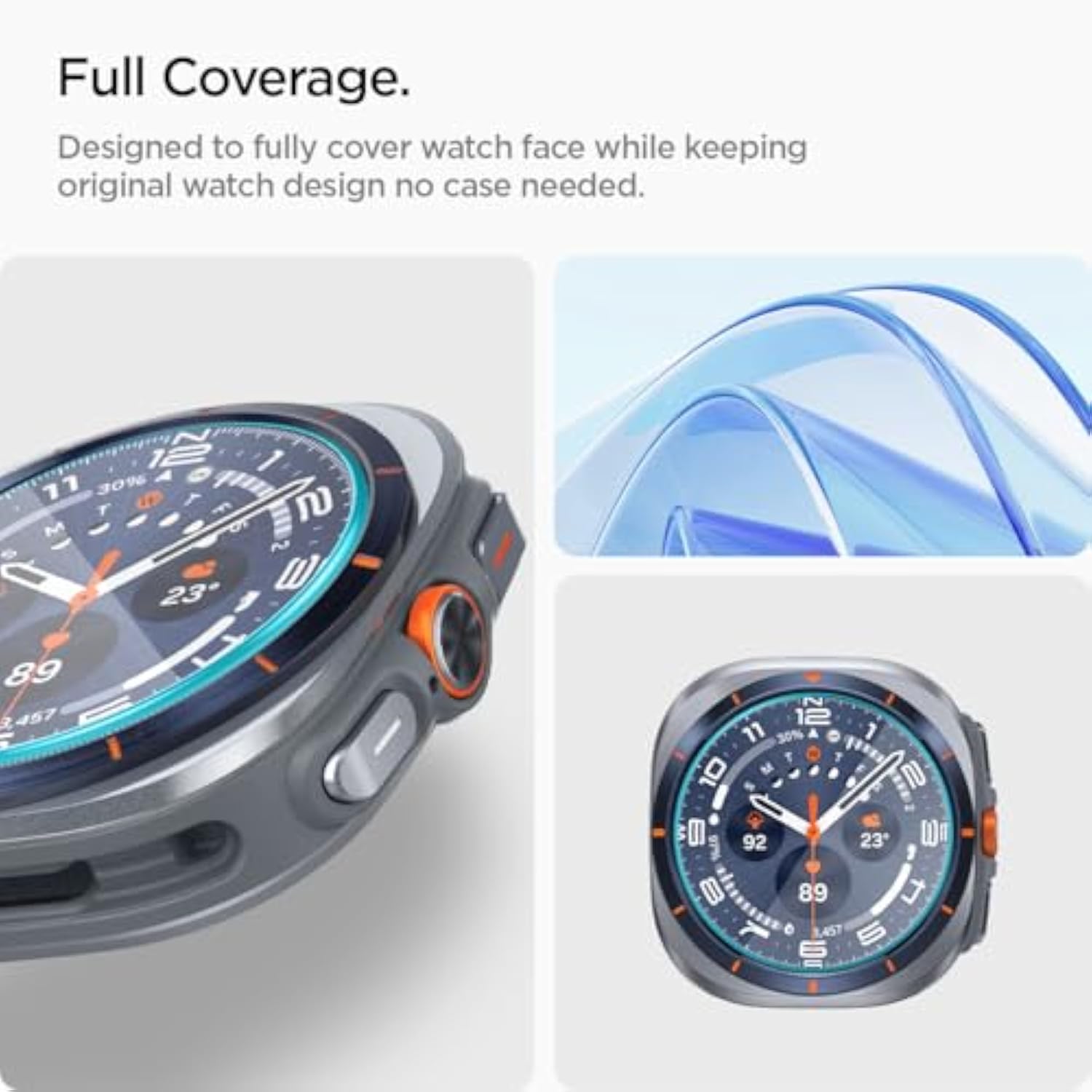 Spigen Tempered Glass Screen Protector [GlasTR EZ FIT] designed for Galaxy Watch Ultra - 2 Pack