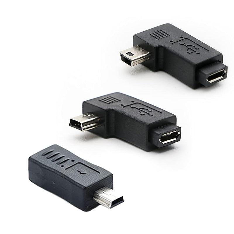 Mini Usb To Micro Usb Adapter, Usb 2.0 Adapter Plug, 90 Degree Left And Right