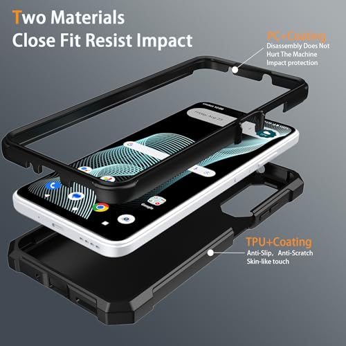 For Cricket Debut S3 Phone Case/At&T Vista 2 Case With Tempered Glass Screen Protector,Slim Soft Silicone Full-Body Protective Cover (Cricket Debut S3, Black)