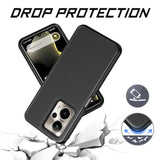 For Cricket Outlast 5G 2024/At&T Motivate Pro 5G Case With Tempered Glass Screen Protector,Dual Layer Heavy Duty Shockproof Protection (Cricket Outlast 5G 2024,Black)