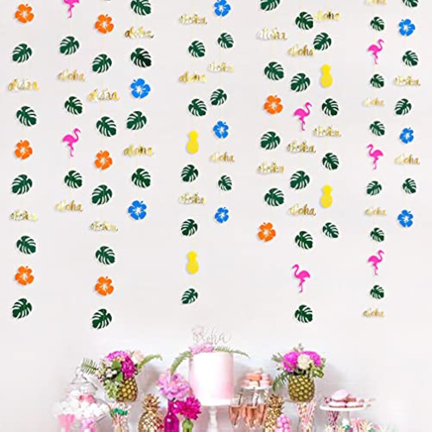 46Ft Tropical Party Decorations Gold Palm Leaves Garland Banner For Su