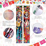 3 Pcs Day Of The Dead Decorations Dia De Los Muertos Door Cover With Led Lights Mexican Dia De Los Muertos Altar Party Porch Sign Halloween Sugar Skull Door Banner Backdrop For Fiesta Party