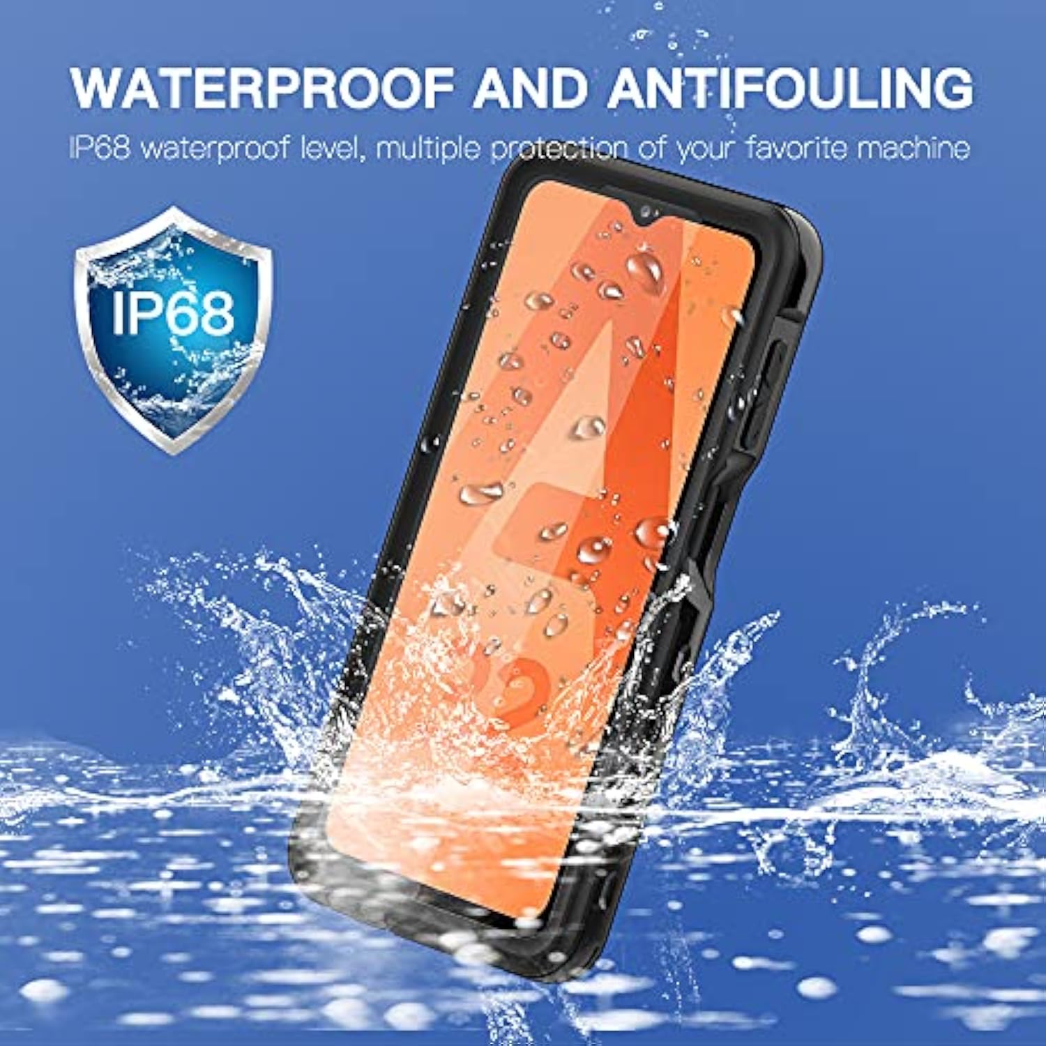 Samsung Galaxy A32 5G Waterproof Case, Rugged Full Body Underwater Protective Cover With Built-In Screen Protector (Clear/Black)