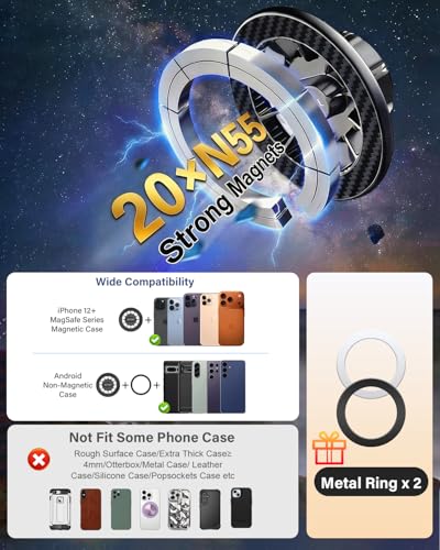 Magnetic Phone Holder Cubby Insert for Ford Maverick 2022 2023 2024 Accessories, Cell Phone Mount Storage Box Kit for MagSafe, Automobile Cradles