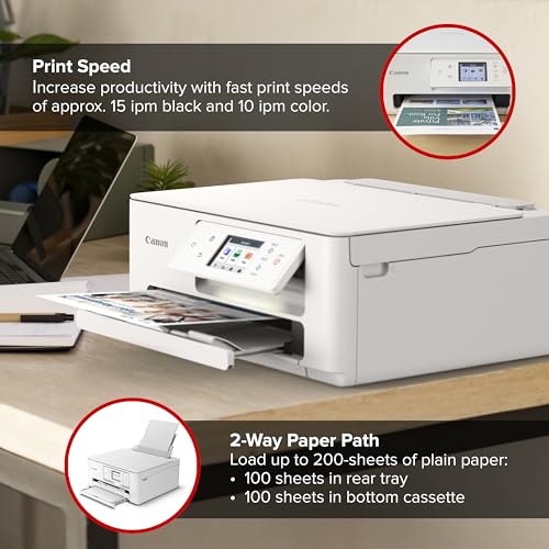 Pixma Ts7720 Wireless All-In-One Inkjet Printer Print, Copy, Scan Auto Duplex, 15/10 Ppm, 2.7 Touchscreen, Compact Home Photo Printer With Easy Setup