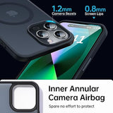 Magnetic For Iphone 14 Pro Case [Compatible With Magsafe] [Strong Magnetic] [10Ft Military Grade Protective] Translucent Matte Slim Case For Iphone 14 Pro Phone Case (6.1"), Black