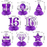 Purple Silver Sweet 16Th Birthday Table Centerpiece Decorations For Gi