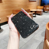 Cute Aesthetic Bling Glitter Thin Slim Shockproof Sparkly Shiny Cover for iPhone 7/8/SE 2022/2020 4.7 inch - Black