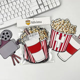 Movie Night Happy Birthday Banner Popcorn Theme Birthday Pennant Decor
