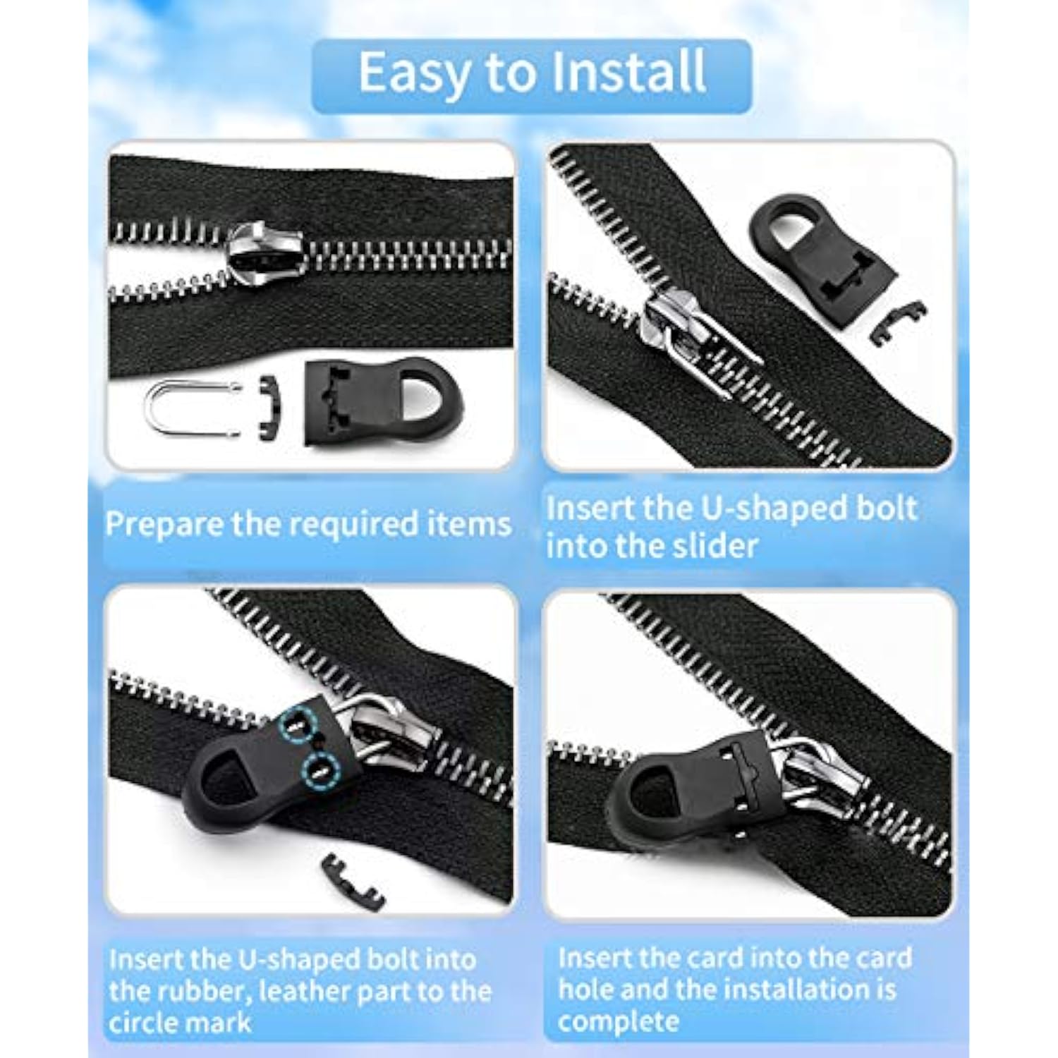 Zipper Pull, Universal Zipper Pull Replacement Kit, Removable Zipper P