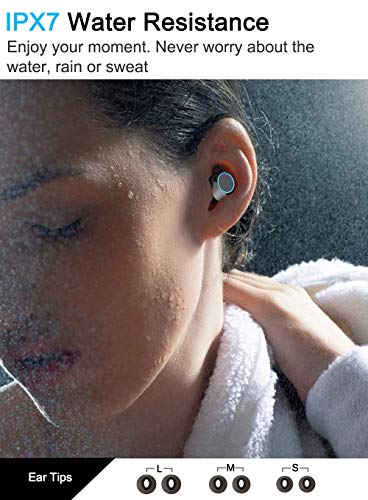 [ Ultimate] True Wireless Earbuds Bluetooth 5.0 Headphones, IPX7 Waterproof Earphones for Sports, 160H Playtime w/ 3300mAh Charging Case, 3D Stereo
