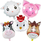 5pcs Farm Animal Balloons – Cow, Pig, Sheep & More Party Decorations