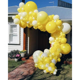 Yellow Balloon Arch Kit 140 Pastel Yellow, White & Gold Balloons for Party Decor
