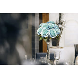 10 Heads Artificial Rose Flowers Fake Roses Silk Realistic Bouquet For Diy Wedding Bridal Shower Party Table Centerpieces Home Decorations Blue