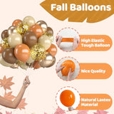 12 Inch Fall Balloons Brown Orange Nude Gold Confetti for Autumn Thanksgiving Party Decor