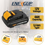 4Pack 4.0Ah 12V Dcb120 Replacement For Dewalt 12V Max Battery, Dcb120 Dcb121 Dcb123 Dcb122 Dcb124 Dcb125 Dcb127, 12Volt Compatible With Dewalt 12V Lithium Batteries