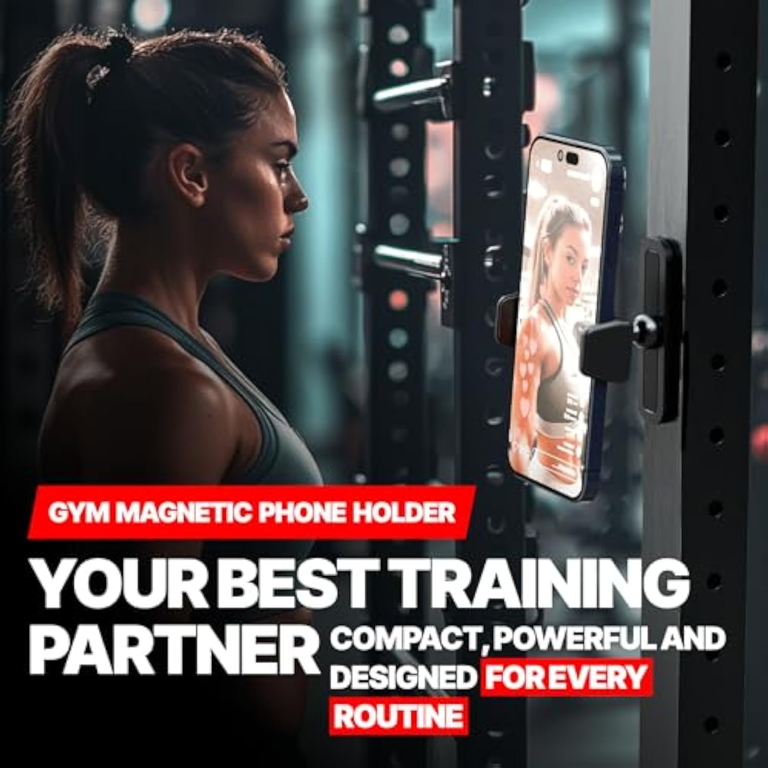 Magnetic Phone Holder For Gym – Essential Gym Rats Stuff – Magnetic Tripod For Iphone And Magnet Phone Mount– Home Workout Accessories And Gear
