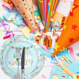 25-Piece Happy Birthday Cloud Paper Plates - 7 Inch Disposable Party Tableware