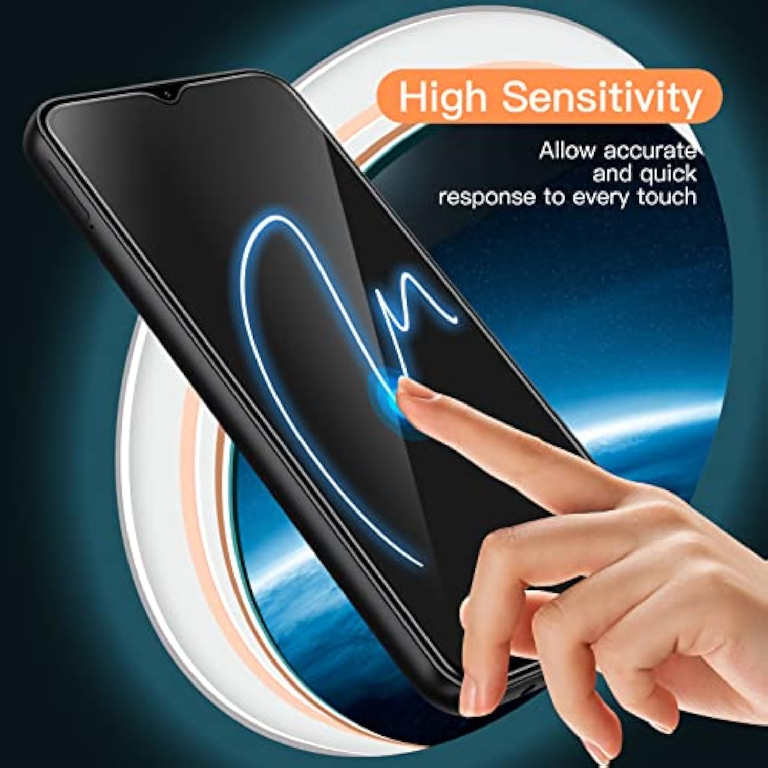 JETech Screen Protector for Samsung Galaxy A13 / A13 5G/ A12, 9H Tempered Glass Film, Anti-Scratch, HD Clear, 3-Pack