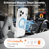 iPhone 17 Pro Max Case with Stand, 360 Magnetic Ring Stand, Military-Grade Protection [Compatible with MagSafe] Shockproof Case for iPhone 17 Pro Max Slim Cover Adjustable Foldable Kickstand, Clear