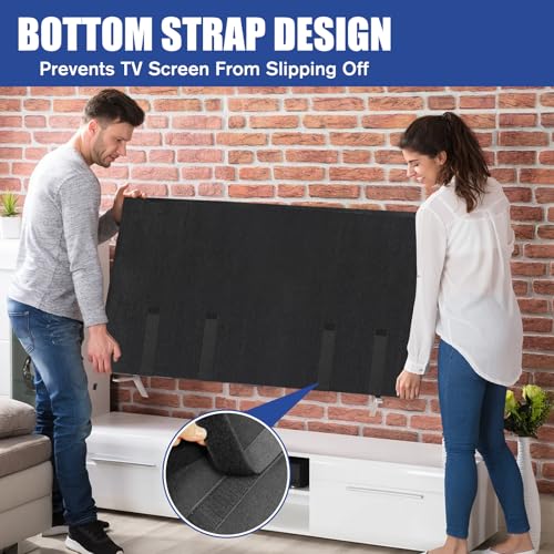 TV Cover Moving Dust Anti-Scratch TV Screen Cover Fits 50"-55" TV with Bottom Strap for Protection TV Moving Home Renovation Pet Scratch or Other