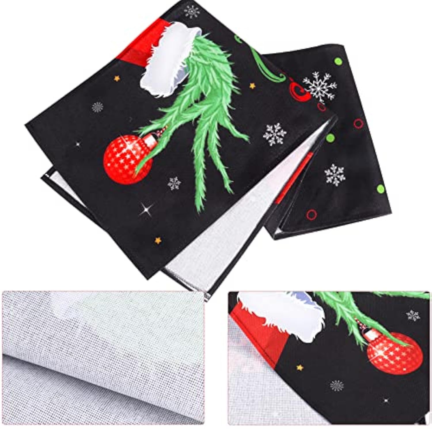 Christmas Table Runner Black 14 X 72 Inch Rustic Holiday Farmhouse Merry Christmas Theme Elf Table Cloth For Xmas Party Dining Table Decorations