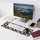 Laptop Mouse Pad Mexican Floral Sugar Skulls Desk Mat With Stitched Edges 31.5X 11.8 Inch Non-Slip Large Keyboard Rubber Writing Table Mat For Office Home