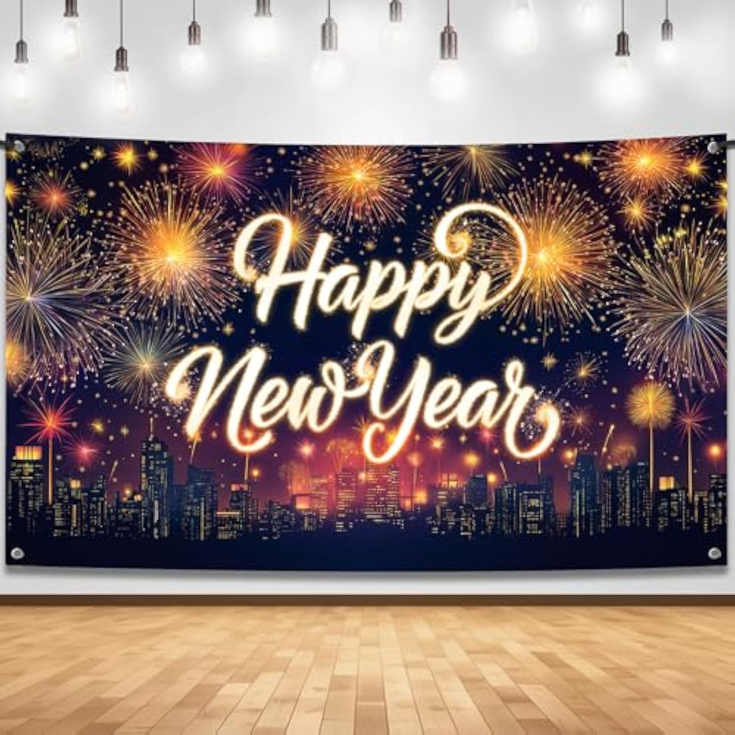 72x44" Extra-Large Happy New Year 2026 Backdrop Premium NYE Party Banner