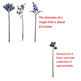 Blue Flowers Artificial For Decoration, Faux Berry Stems With Blue Berries, High Fidelity Fake Fruit For Wedding & Home Decor