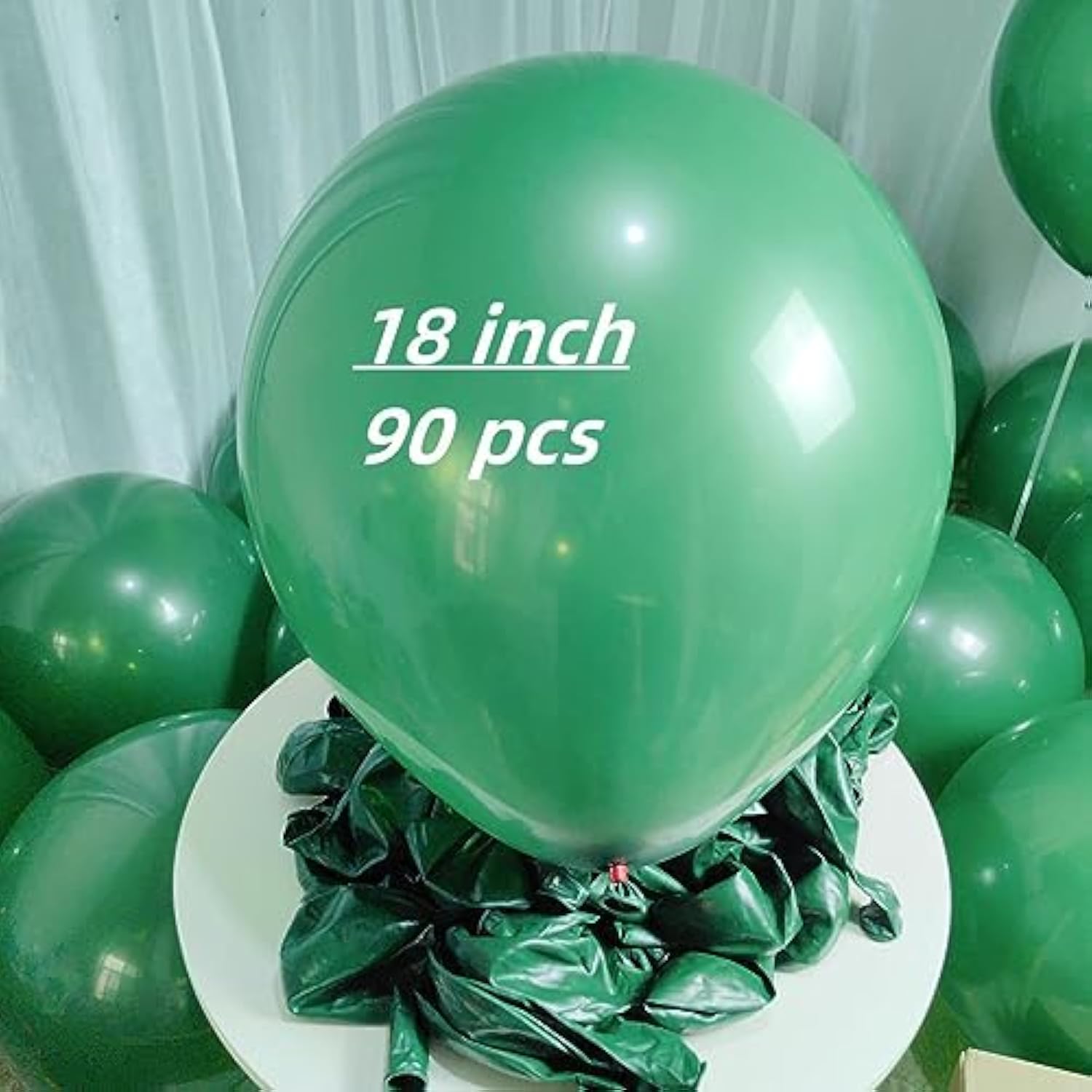 90 Pack Green Balloons 18 Inch Dark Green Latex Big Balloons For Party Decorations And Events