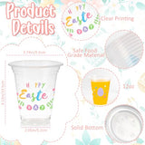 Easter Party Cups - 50pcs 12oz Easter Bunny Clear Plastic Disposable Cups Set for Kids Adults Drink Snacks Party Favors Supplies