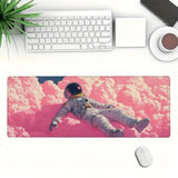 Pink Cloud Desk Mat Astronaut Anime Mousepad Xl Large Gaming Mouse Pad Laptop Keyboard Mat Desk Pad Office Computer Keyboard Laptop Home, 31.5X11.8 Inch