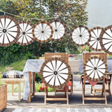 9 Pcs Western Cowboy Party Decorations Paper Fans Wagon Wheels Straw Hay Bales Hanging Ceiling Wall Decor For Country Western Themed Rodeo Farm Birthday Party Supplies (Wagon Wheels)