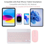 Rechargeable Bluetooth Keyboard And Mouse Combo For Ipad, Ultra-Slim Portable Wireless Mouse Keyboard For Ipad Pro Air Mini Iphone Samsung Tablet Cell Phone Android, Ipados/Ios 13 And Above (Pink)