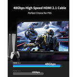 8K Hdmi Arc/Earc Cable 2.1 For Soundbar 1.5Ft, 8K@60Hz, 4K@120Hz High Speed Hd