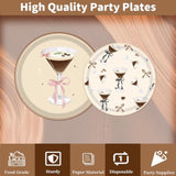 Espresso Martini Birthday Decor - 96Pcs A Tiny Bit Older Paper Plates And Napkins, Disposable Tableware Decoration Espresso Martini Bar Themed Forks Supplies, Serve 24