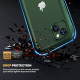 Rugged iPhone 13 Case with Touch Sensitive Screen Protector and Soft TPU Bumper for 6.1" iPhone 13 (Green and Clear)