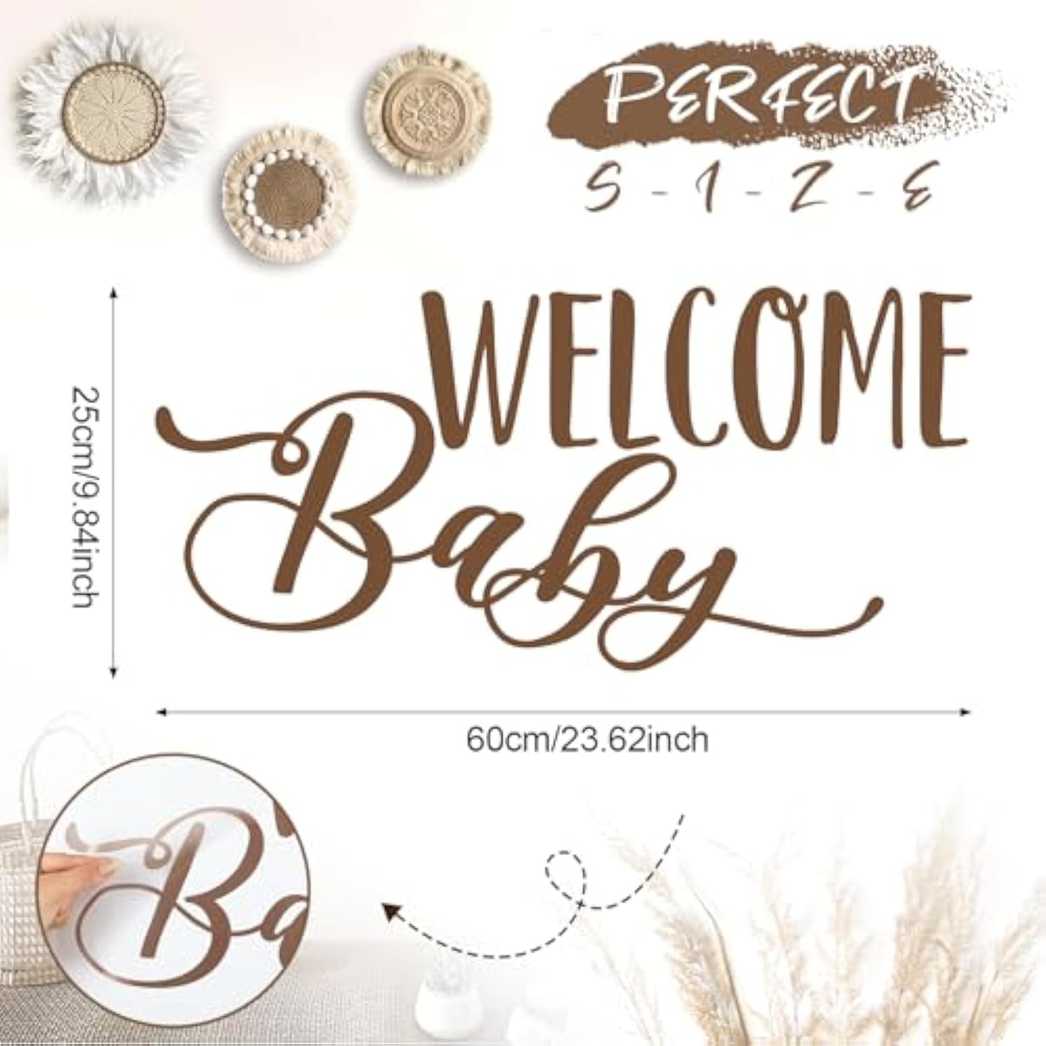 Welcome Baby Shower Decal Sign - Pregnancy Gender Reveal Stickers Boy Or Girl For Wall Balloon Arch Backdrop