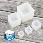 Resin Casting Molding Square Resin Mold Cube Silicone Molds For Diy Craft Making Silicone Clear Casting Molds (5Size)