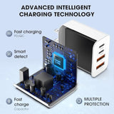 Usb C Charger Block, 2 Pack 40W 4-Port Iphone Charger Fast Charging Multiport Pd 3.0 & Qc 4.0 Double Quick Charge, Compatible With Iphone 17/16/15/14/13/12/11?Pro Max?Ipad, Samsung (White)