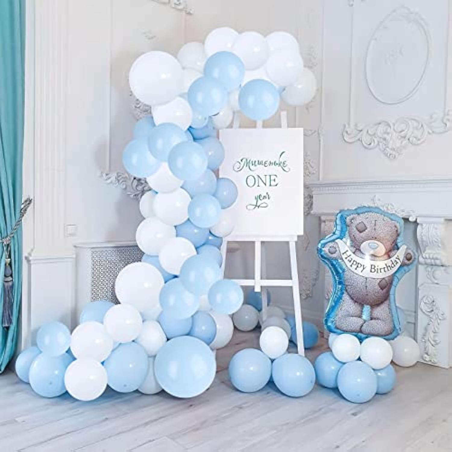 Blue And White Balloons, Light Blue White Balloon Garland Arch Kit, 84