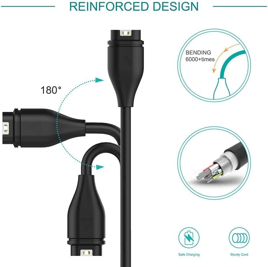 Charging Cable Compatible for Garmin Lily 2 Active Smartwatch, 3.3FT Replacement USB Data Sync Charging Charger Cord for Lily 2 Active Smart Watch